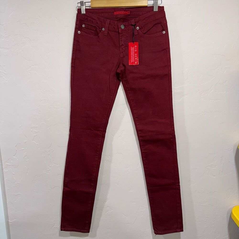 NEW GJG Denin Maroon Skinny Jeans Size 5